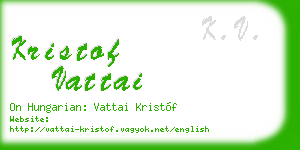 kristof vattai business card